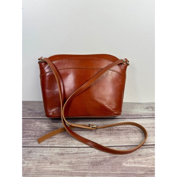VINTAGE BORSE IN PELLE GENUINE LEATHER CROSSBODY BAG MADE IN ITALY - Picture 1 of 16